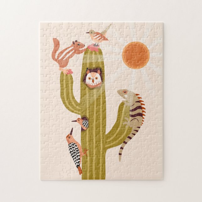 Puzzle Animaux vivant dans un cactus enfants jigsaw Puzzl (Vertical)