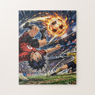 Puzzle Anime Coup de pied de vélo de football