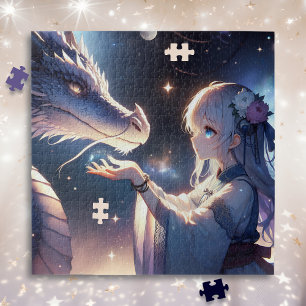 Puzzle Anime Girl et son dragon Mystique