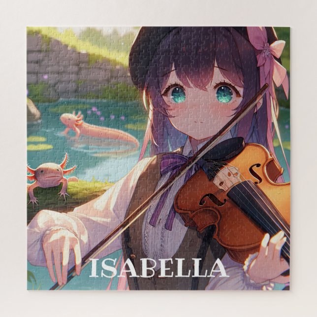 Puzzle Anime Girl Jouer le violon Personnalisé (Vertical)