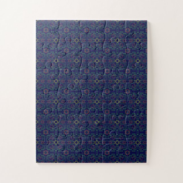 Puzzle Anime Popcorn Motif Géométrique Bleu (Vertical)