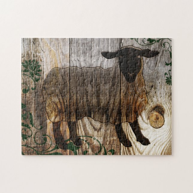 Puzzle année du mouton en bois (Horizontal)