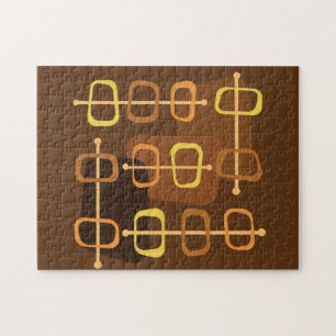 Puzzle Années 1950 Abstrait Art Hollow Rocks Brown