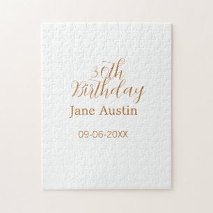 Puzzle anniversaire 30 ans cuivre marron simple élégant n