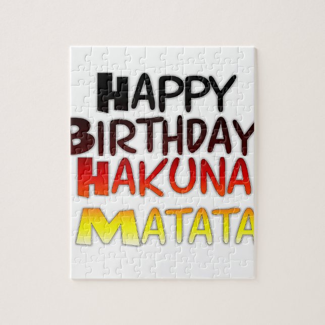 Puzzle Anniversaire allemand Hakuna Matata Art Imprimer (Vertical)