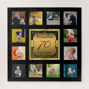 Puzzle Anniversaire Année Photo Black Gold Art Deco