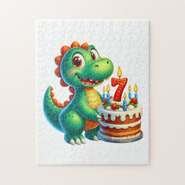 Puzzle Anniversaire de Dino 7 ans (Vertical)