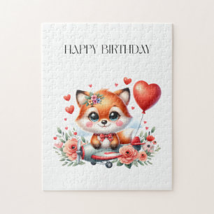Puzzle Anniversaire de pilote de renard mignon