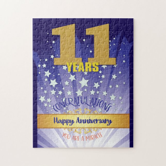 Puzzle Anniversaire de récupération de 11 ans Chiffre Gra (Vertical)