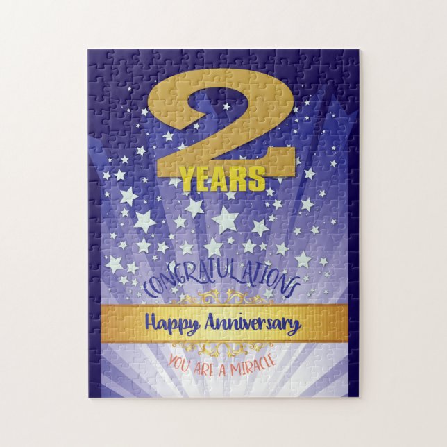 Puzzle Anniversaire de rétablissement de 2 ans chiffre gr (Vertical)