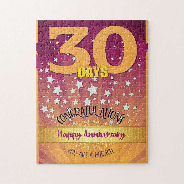 Puzzle Anniversaire de rétablissement de 30 jours Numéral (Vertical)