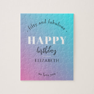 Puzzle Anniversaire Design minimaliste aux couleurs paste