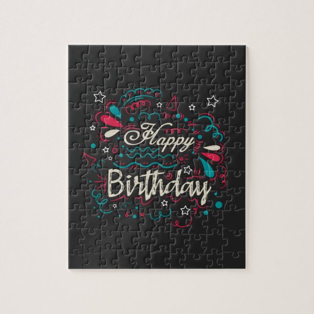 Puzzle anniversaire heureux décoratif (Vertical)