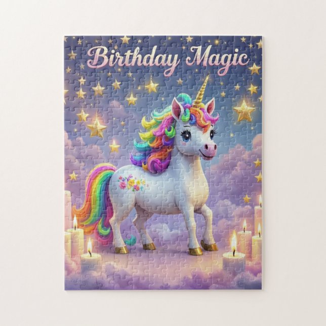 Puzzle Anniversaire Magie poster Whimsical licorn enfants (Vertical)
