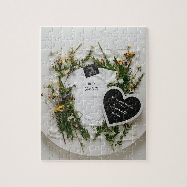 Puzzle annonce de grossesse au printemps avec fleurs sauv (Vertical)