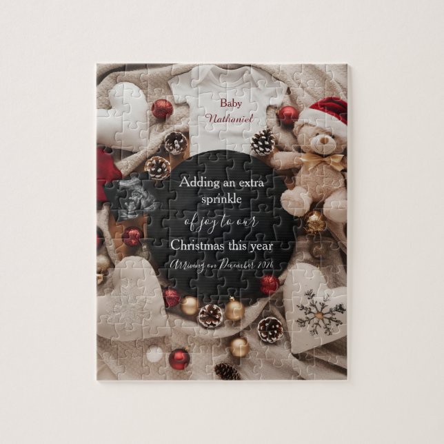 Puzzle Annonce de grossesse festive pour les fêtes de Noë (Vertical)