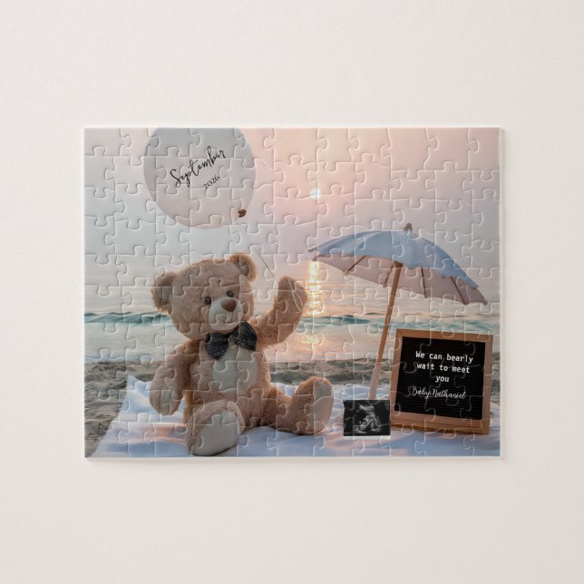 Puzzle Annonce de grossesse neutre au bord de la mer (Horizontal)