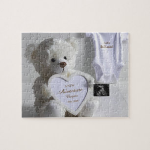 Puzzle Annonce de grossesse Ours Blanc Minimaliste