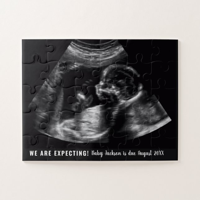 Puzzle Annonce de grossesse par échographie personnalisée (Horizontal)