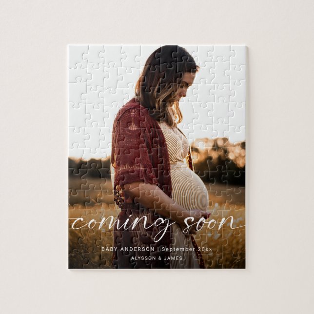 Puzzle Annonce de Grossesse Photo Cadeau Bébé à Venir (Vertical)