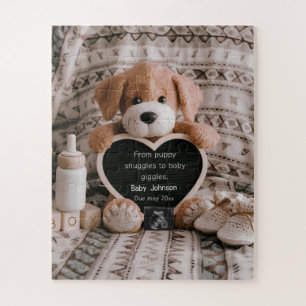 Puzzle Annonce de grossesse pour les amoureux de chiots t