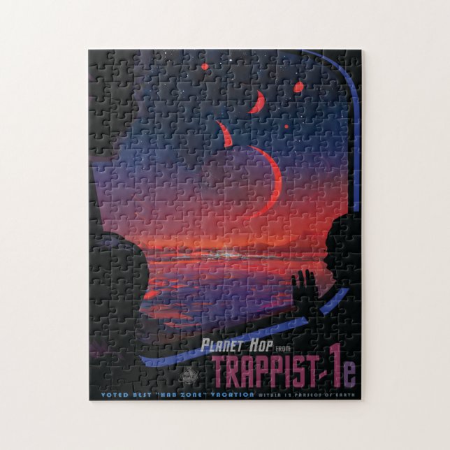 Puzzle Annonce de voyage Sci-Fi, Planet Trapist-1e (Vertical)