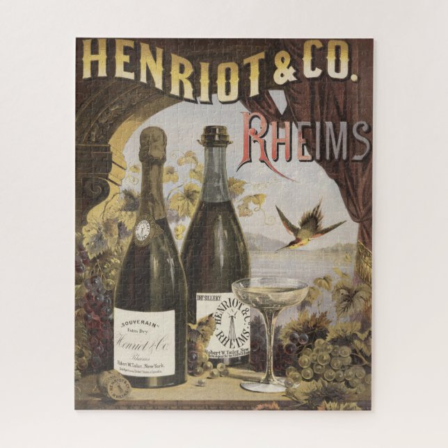 Puzzle Annonce Vintage Pour Henriot & Co. Rheims Champagn (Vertical)