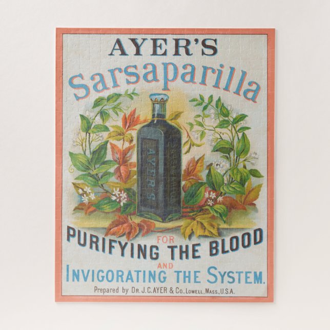 Puzzle Annonce Vintage Pour la Sarsaparilla d'Ayer. (Vertical)