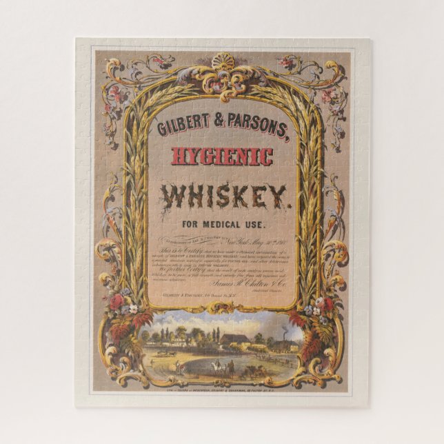 Puzzle Annonce Vintage Pour Whiskey Hygiénique Gilbert &  (Vertical)