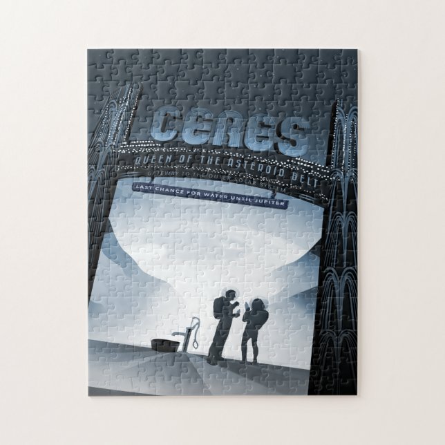 Puzzle Annonce Voyage Sci-Fi, Planète naine Ceres (Vertical)