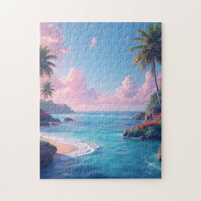 Puzzle Anse côtière colorée matin (Vertical)