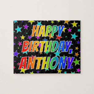 Puzzle "ANTHONY" Premier nom, "HAPPY BIRTHDAY"