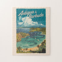 Antigua-et-Barbuda Art de voyage peint Vintage