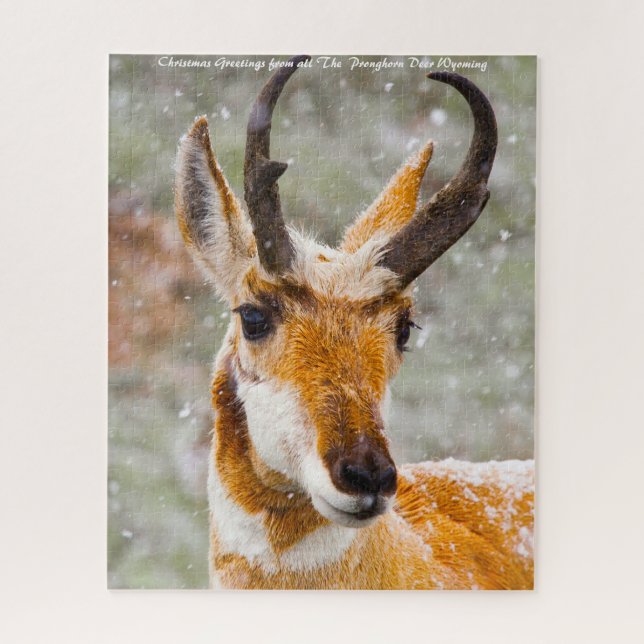 Puzzle Antilope Wyoming. Vœux de Noël (Vertical)