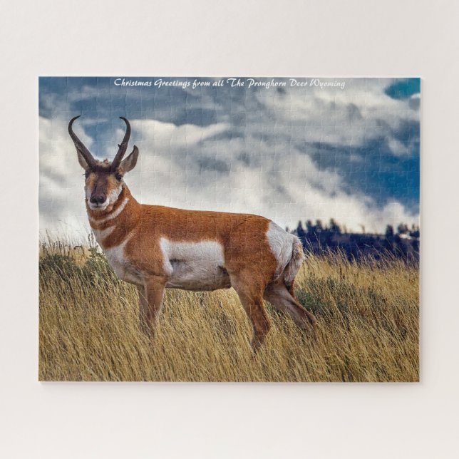 Puzzle Antilope Wyoming. Vœux de Noël (Horizontal)
