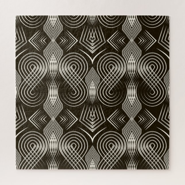 Puzzle Antique Art Déco Ornement sans Seamless (Vertical)