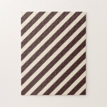 Antique Blanc et café Brown Diagonal Stripes