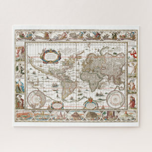 Puzzle Antique carte de l'Atlas du Vieux-Monde