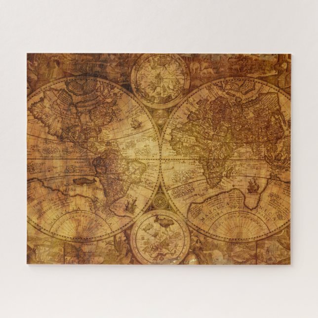 Puzzle Antique carte de l'Atlas du Vieux-Monde (Horizontal)