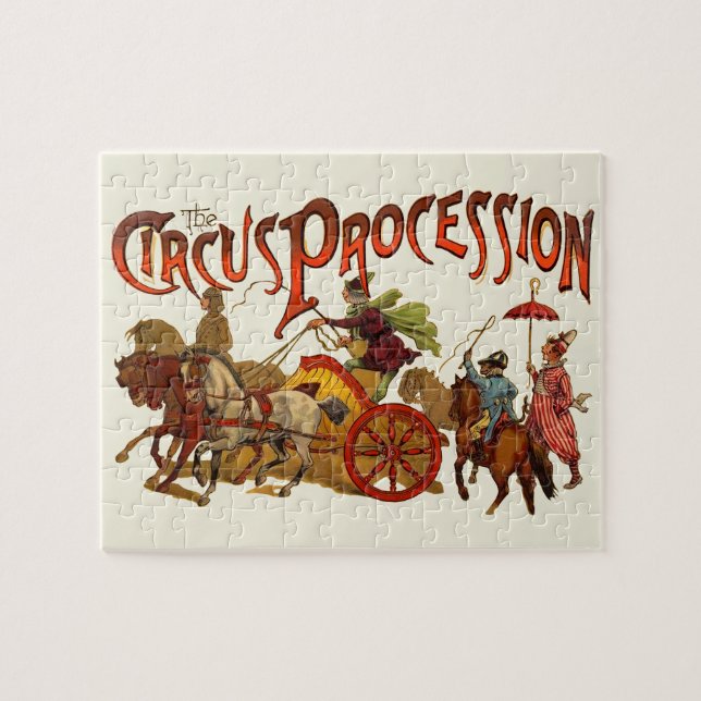 Puzzle Antique Cirque Parade Clowns Chevaux (Horizontal)
