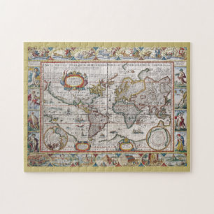Puzzle antique de carte du monde