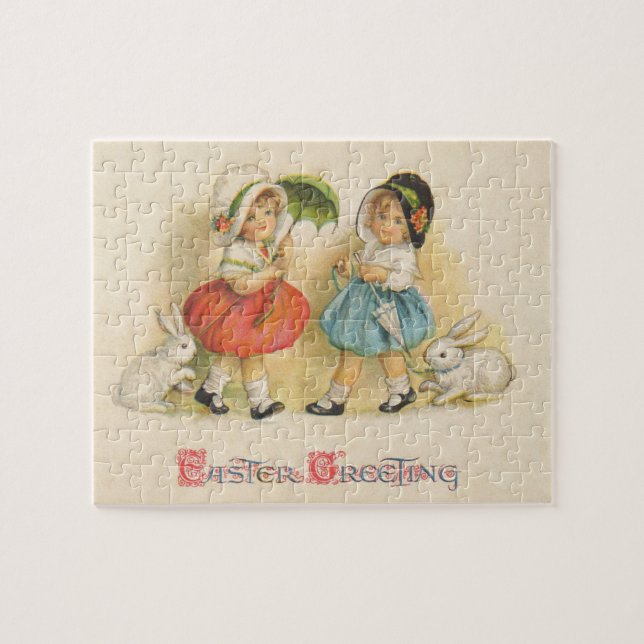 Puzzle Antique Enfants Rabat Art de Pâques (Horizontal)