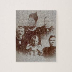 Puzzle Antique Famille Collage Photo B&W Image