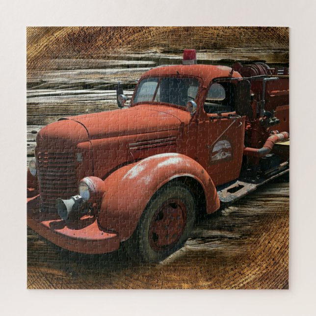 Puzzle Antique Fire Truck Vintage Fire (Vertical)