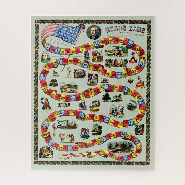 Puzzle Antique George Washington Snack Board Jeu Imprimer (Vertical)