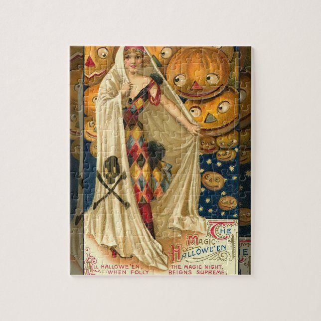 Puzzle Antique Halloween Jack-o'-lantern Costume Femme (Vertical)