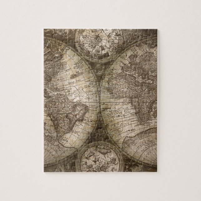 Puzzle Antique Historique Ancien Monde Atlas Continents (Vertical)