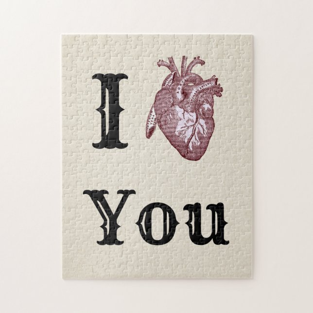Puzzle Antique I Heart You (Vertical)