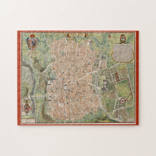 Puzzle Antique Map of Madrid Spain