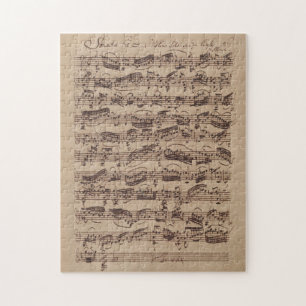 Puzzle Antique Sheet Music Bach Manuscript